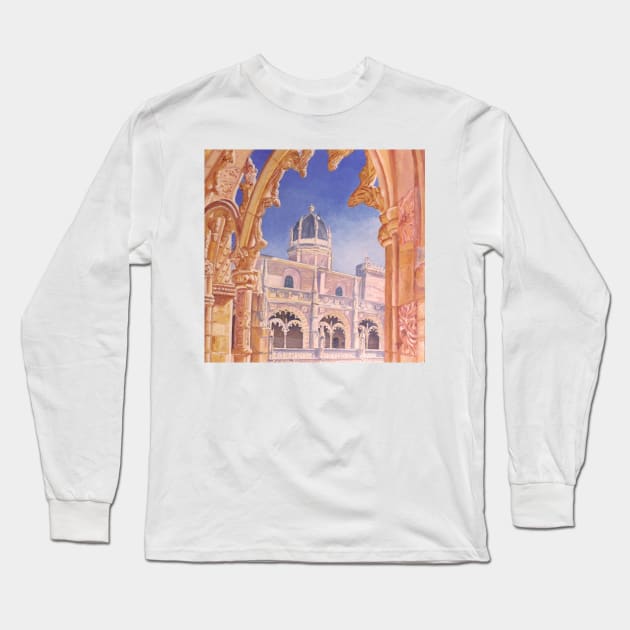 Claustro do Mosteiro dos Jerónimos Long Sleeve T-Shirt by terezadelpilar